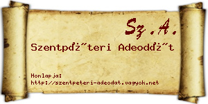 Szentpéteri Adeodát névjegykártya